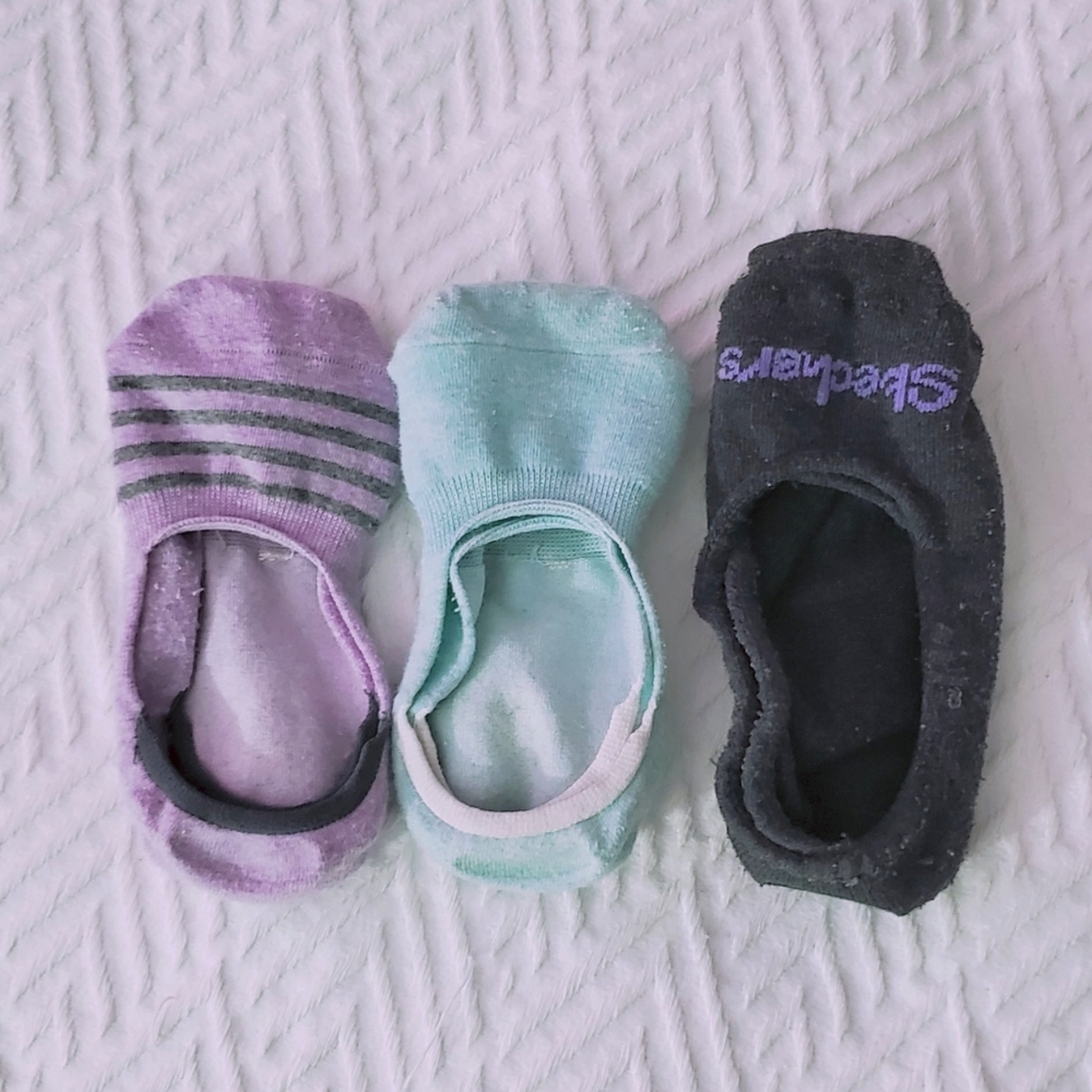 3x Pair of Ked style socks- made for low cut shoes- used- women's